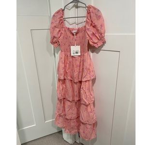 Loveshack fancy x target pink floral dress size xs